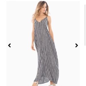 Elan swim coverup medium women’s blue maxi Chambray Striped Dress